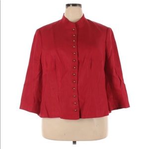 LAUREN RALPH LAUREN size 18 red linen jacket